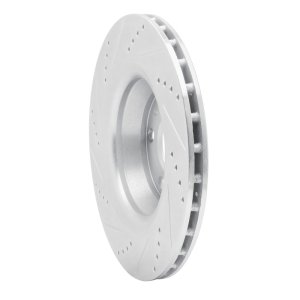 Audi TT Brake Rotor (1) - Rear Right - R1 Concepts - Drilled & Slotted - Silver - `08-`15